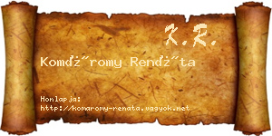 Komáromy Renáta névjegykártya